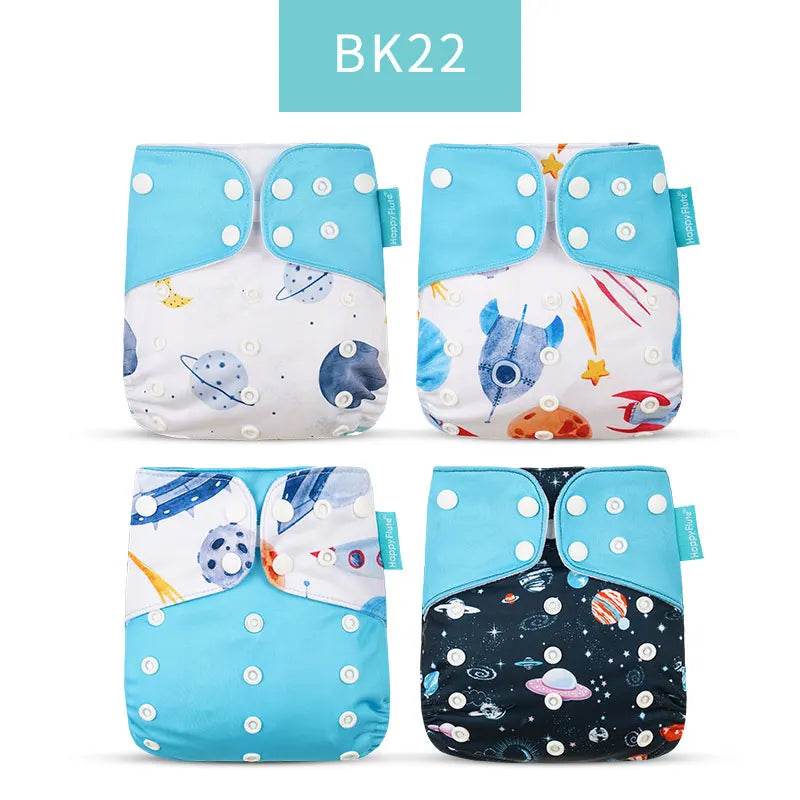 HappyFlute x ALYAR “EcoSoft” 4PCS Reusable Pocket Diaper Set – Washable & Absorbent Eco-Friendly Nappies