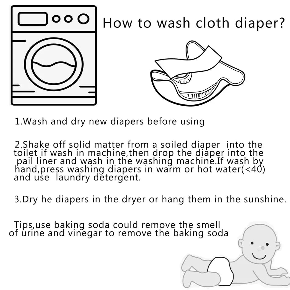HappyFlute x ALYAR “EcoSoft” 4PCS Reusable Pocket Diaper Set – Washable & Absorbent Eco-Friendly Nappies