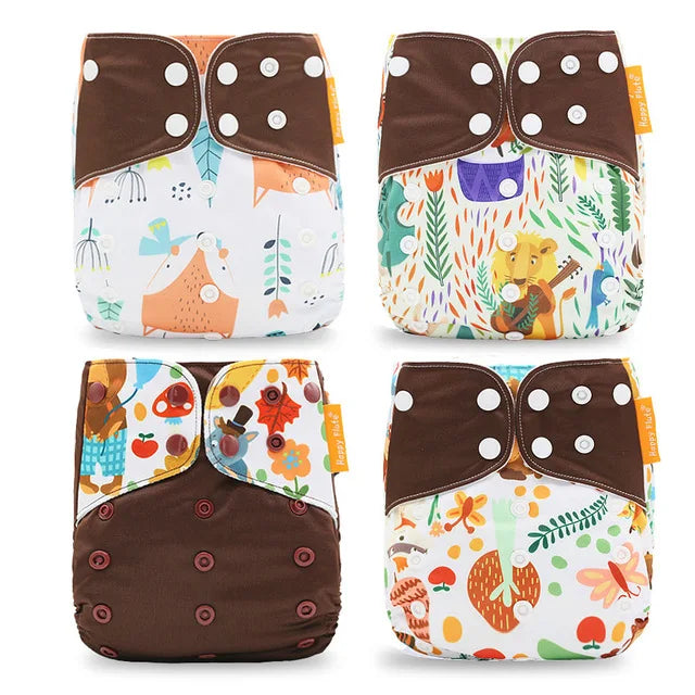 HappyFlute x ALYAR “EcoSoft” 4PCS Reusable Pocket Diaper Set – Washable & Absorbent Eco-Friendly Nappies