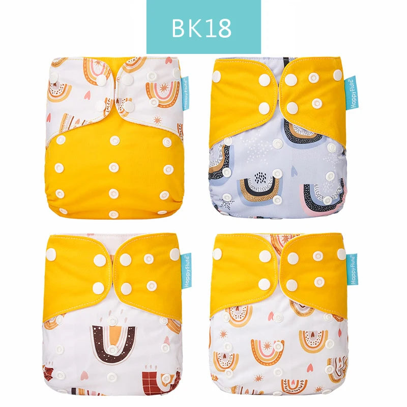 HappyFlute x ALYAR “EcoSoft” 4PCS Reusable Pocket Diaper Set – Washable & Absorbent Eco-Friendly Nappies