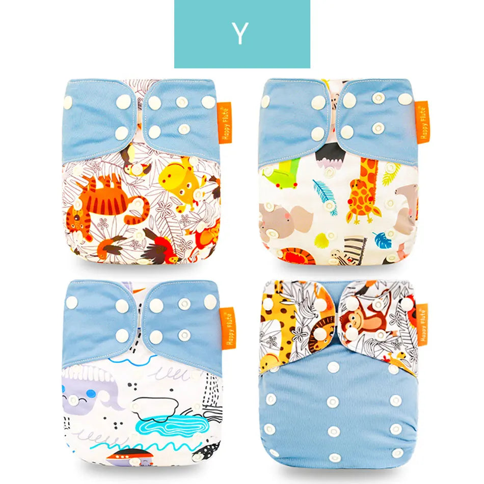 HappyFlute x ALYAR “EcoSoft” 4PCS Reusable Pocket Diaper Set – Washable & Absorbent Eco-Friendly Nappies