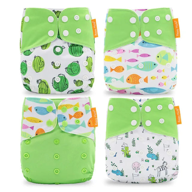 HappyFlute x ALYAR “EcoSoft” 4PCS Reusable Pocket Diaper Set – Washable & Absorbent Eco-Friendly Nappies