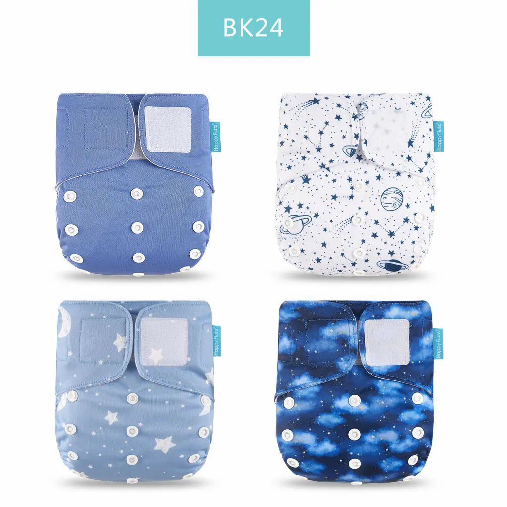 HappyFlute x ALYAR “EcoSoft” 4PCS Reusable Pocket Diaper Set – Washable & Absorbent Eco-Friendly Nappies
