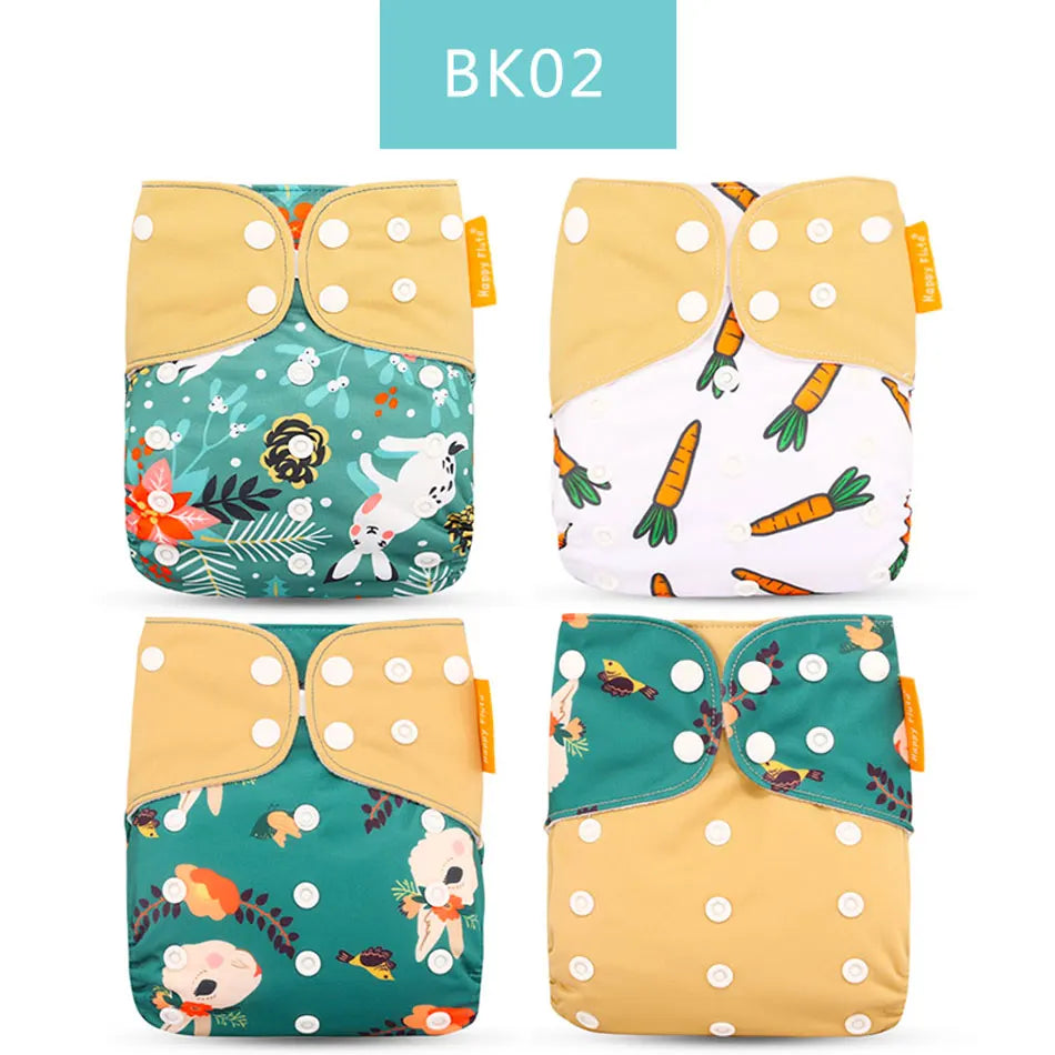 HappyFlute x ALYAR “EcoSoft” 4PCS Reusable Pocket Diaper Set – Washable & Absorbent Eco-Friendly Nappies
