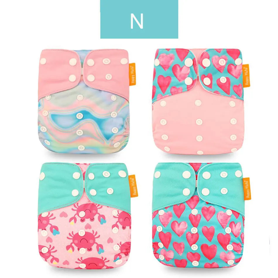 HappyFlute x ALYAR “EcoSoft” 4PCS Reusable Pocket Diaper Set – Washable & Absorbent Eco-Friendly Nappies