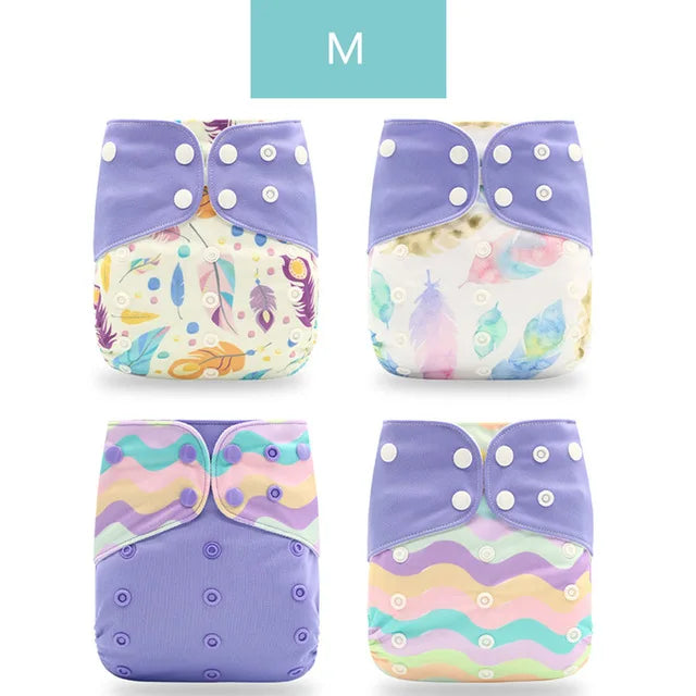 HappyFlute x ALYAR “EcoSoft” 4PCS Reusable Pocket Diaper Set – Washable & Absorbent Eco-Friendly Nappies