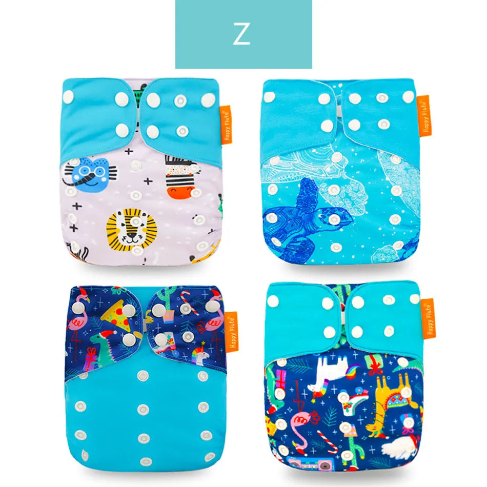 HappyFlute x ALYAR “EcoSoft” 4PCS Reusable Pocket Diaper Set – Washable & Absorbent Eco-Friendly Nappies