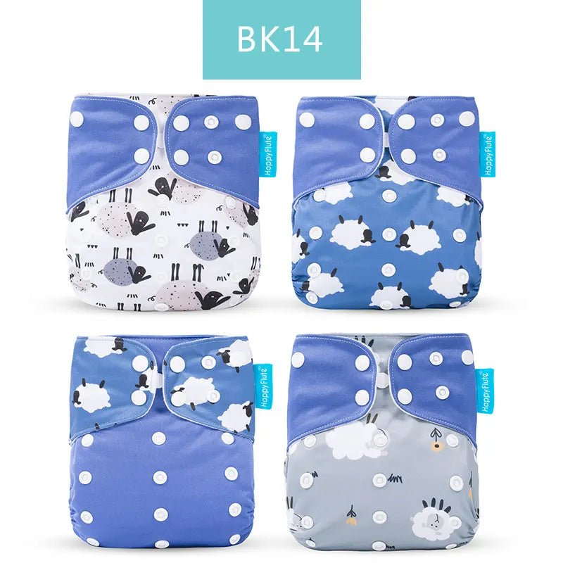 HappyFlute x ALYAR “EcoSoft” 4PCS Reusable Pocket Diaper Set – Washable & Absorbent Eco-Friendly Nappies