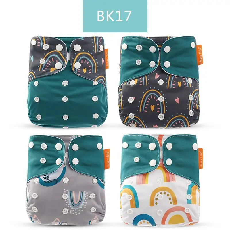 HappyFlute x ALYAR “EcoSoft” 4PCS Reusable Pocket Diaper Set – Washable & Absorbent Eco-Friendly Nappies