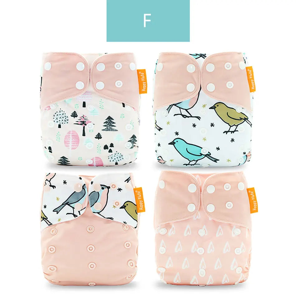 HappyFlute x ALYAR “EcoSoft” 4PCS Reusable Pocket Diaper Set – Washable & Absorbent Eco-Friendly Nappies