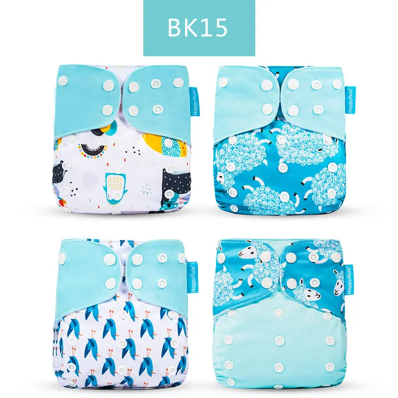 HappyFlute x ALYAR “EcoSoft” 4PCS Reusable Pocket Diaper Set – Washable & Absorbent Eco-Friendly Nappies