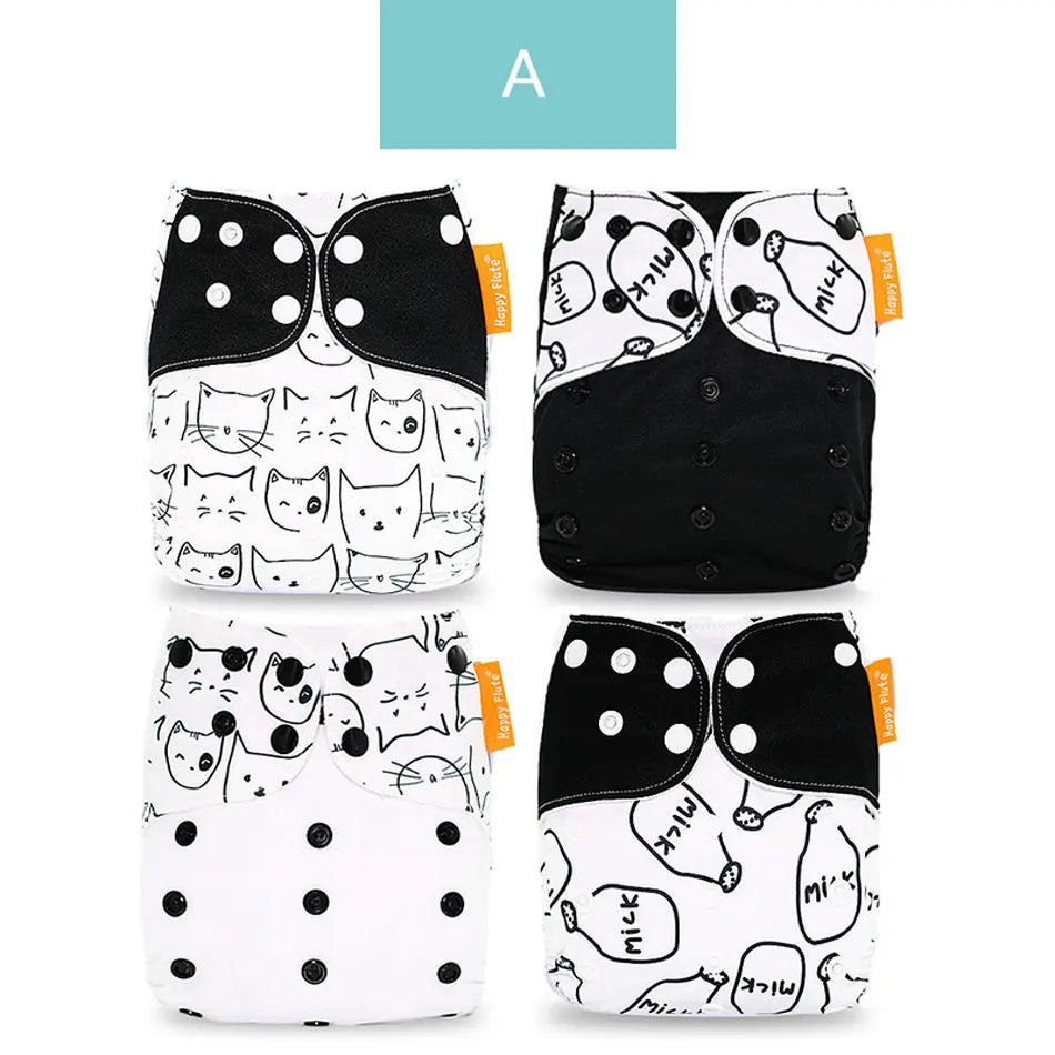 HappyFlute x ALYAR “EcoSoft” 4PCS Reusable Pocket Diaper Set – Washable & Absorbent Eco-Friendly Nappies