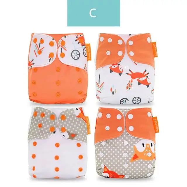 HappyFlute x ALYAR “EcoSoft” 4PCS Reusable Pocket Diaper Set – Washable & Absorbent Eco-Friendly Nappies