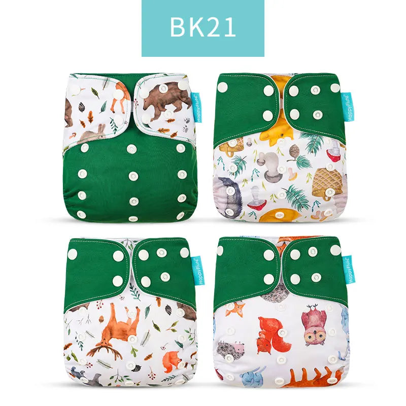 HappyFlute x ALYAR “EcoSoft” 4PCS Reusable Pocket Diaper Set – Washable & Absorbent Eco-Friendly Nappies