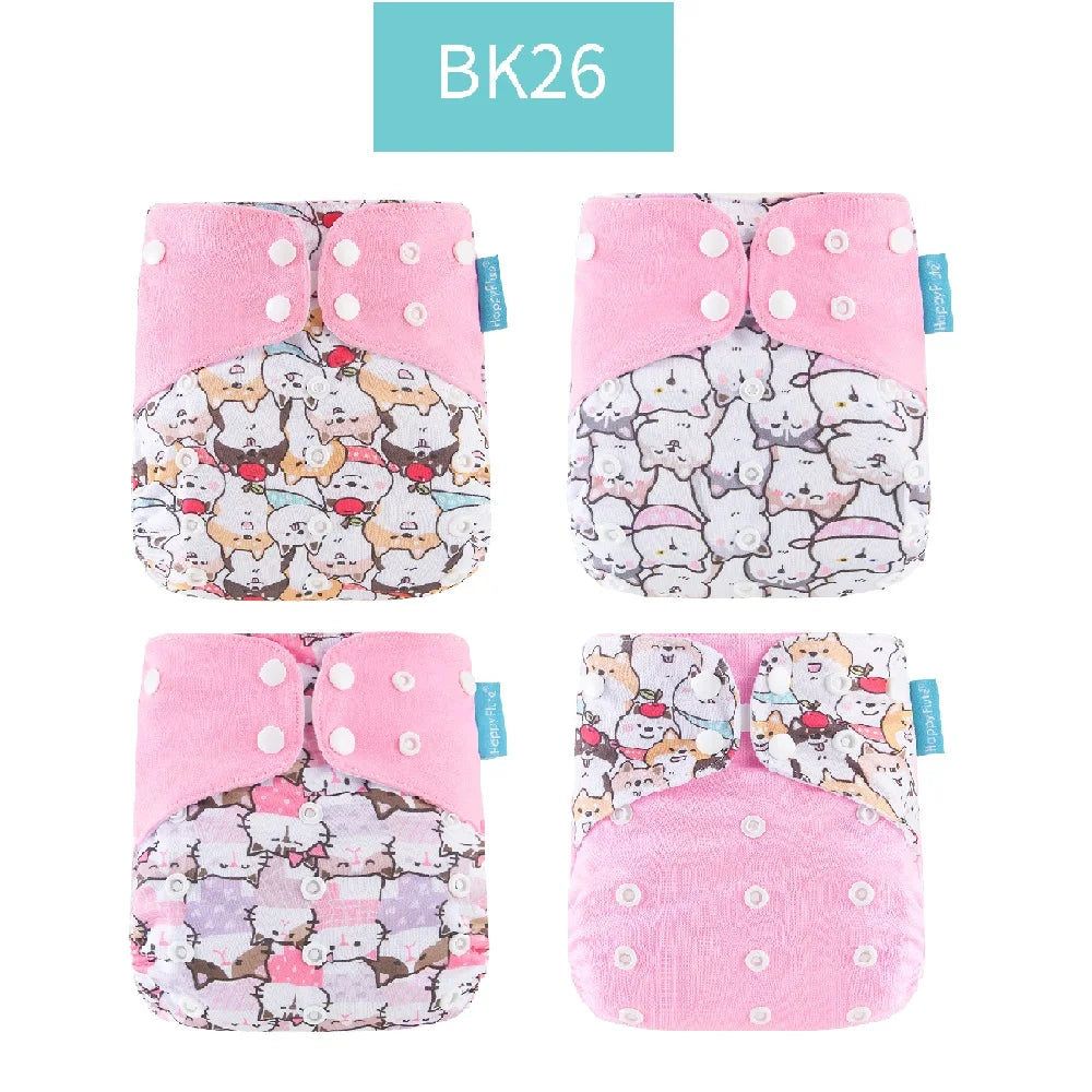 HappyFlute x ALYAR “EcoSoft” 4PCS Reusable Pocket Diaper Set – Washable & Absorbent Eco-Friendly Nappies