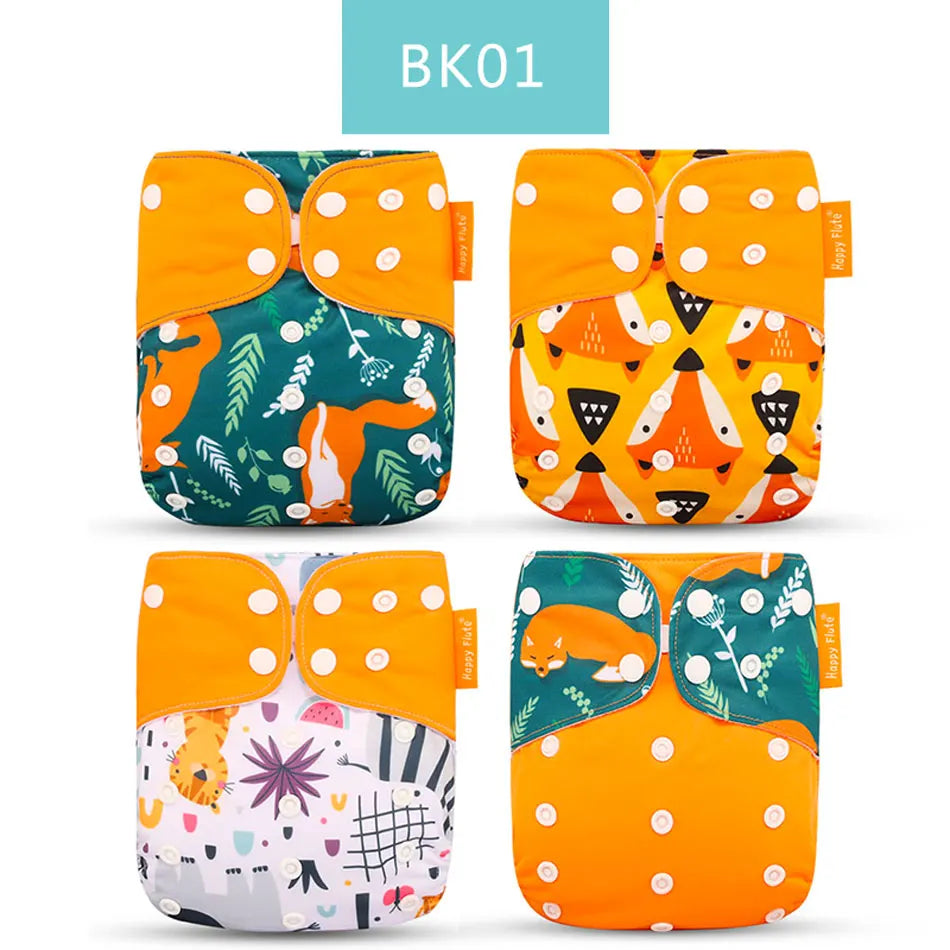 HappyFlute x ALYAR “EcoSoft” 4PCS Reusable Pocket Diaper Set – Washable & Absorbent Eco-Friendly Nappies
