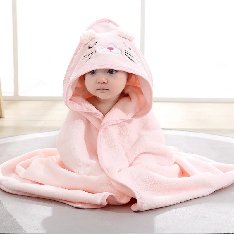 NoNameNull x ALYAR – Baby Hooded Bath Towel Blanket | Ultra-Soft Cartoon Animal Wrap for Newborns & Toddlers (1–3Y)