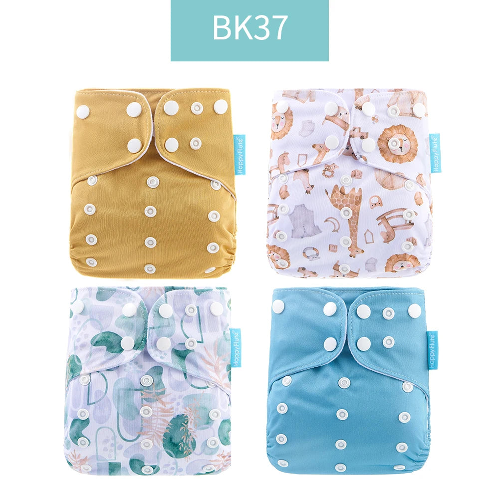 HappyFlute x ALYAR “EcoSoft” 4PCS Reusable Pocket Diaper Set – Washable & Absorbent Eco-Friendly Nappies