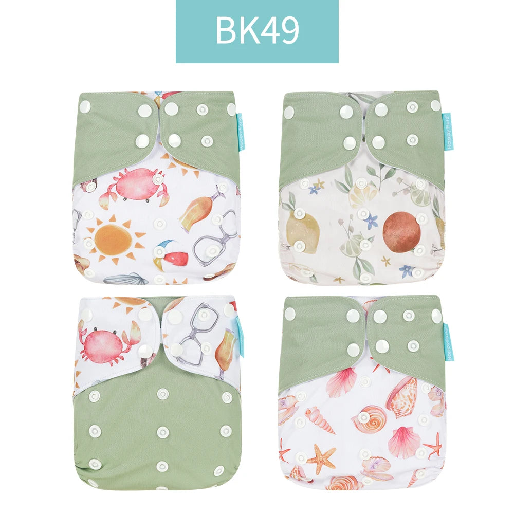 HappyFlute x ALYAR “EcoSoft” 4PCS Reusable Pocket Diaper Set – Washable & Absorbent Eco-Friendly Nappies