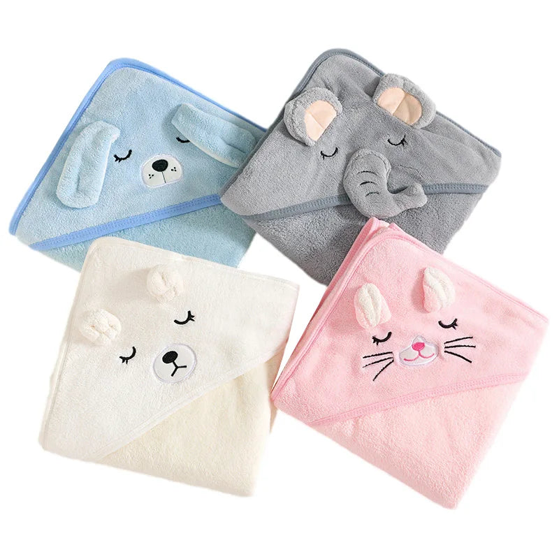 NoNameNull x ALYAR – Baby Hooded Bath Towel Blanket | Ultra-Soft Cartoon Animal Wrap for Newborns & Toddlers (1–3Y)