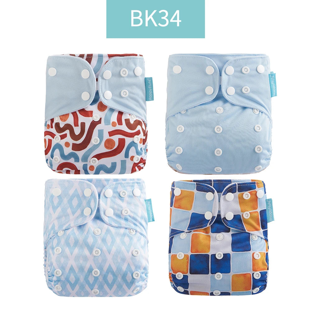 HappyFlute x ALYAR “EcoSoft” 4PCS Reusable Pocket Diaper Set – Washable & Absorbent Eco-Friendly Nappies