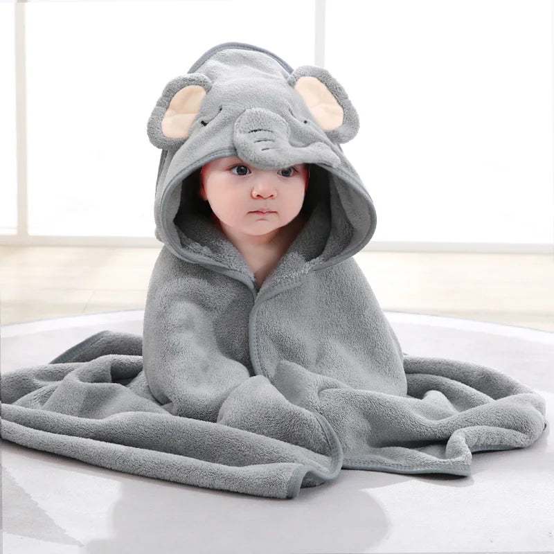 NoNameNull x ALYAR – Baby Hooded Bath Towel Blanket | Ultra-Soft Cartoon Animal Wrap for Newborns & Toddlers (1–3Y)