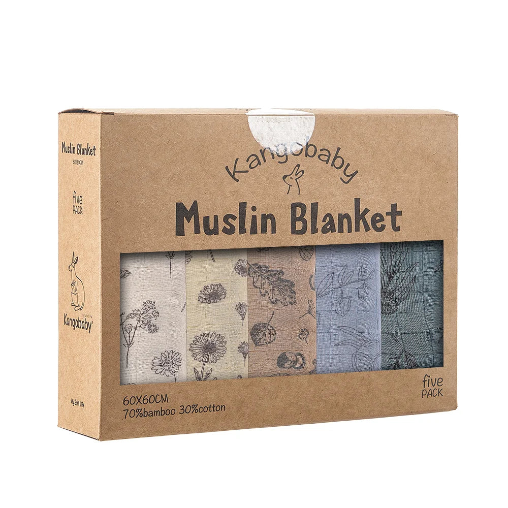 Kangobaby x ALYAR “My Soft Life” 5-Piece Bamboo Cotton Muslin Blanket Set
