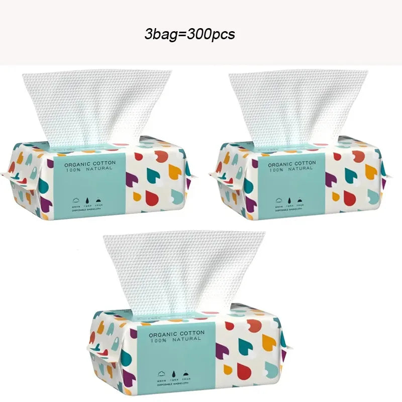 NoNameNull x ALYAR 100% Cotton Disposable Thick Towels – 100/200/300PCS Soft Dry Wipes for Daily Use