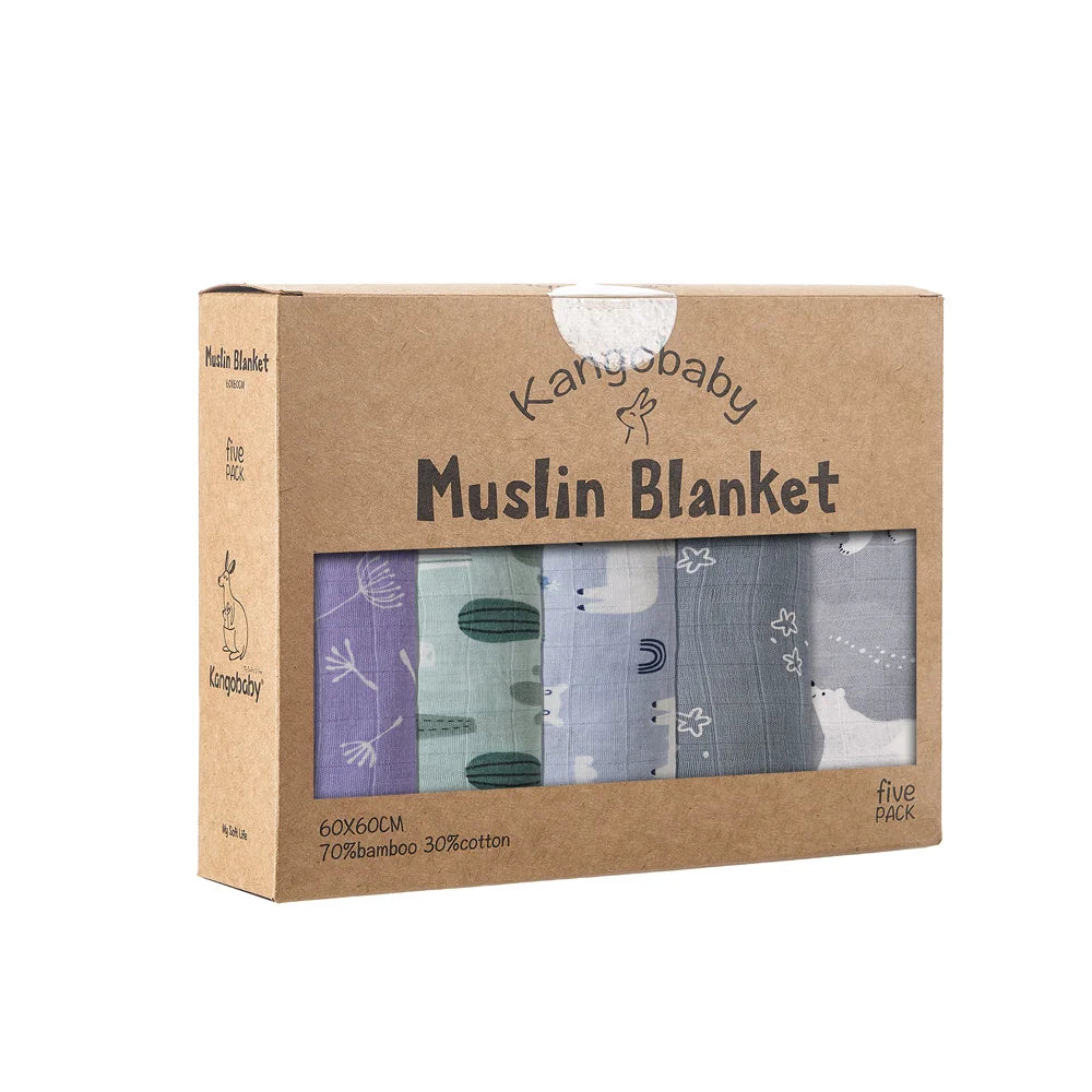 Kangobaby x ALYAR “My Soft Life” 5-Piece Bamboo Cotton Muslin Blanket Set