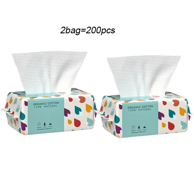 NoNameNull x ALYAR 100% Cotton Disposable Thick Towels – 100/200/300PCS Soft Dry Wipes for Daily Use