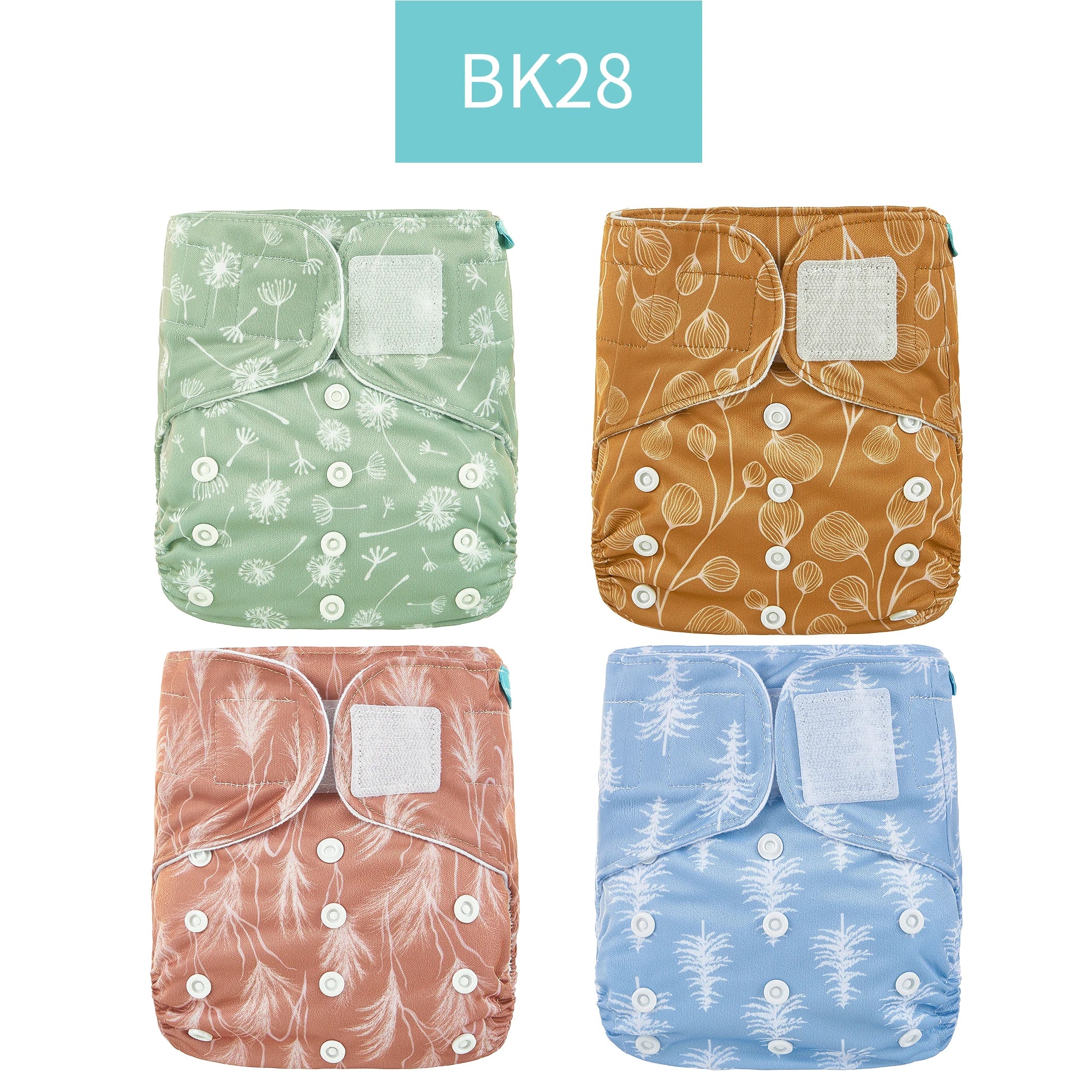 HappyFlute x ALYAR “EcoSoft” 4PCS Reusable Pocket Diaper Set – Washable & Absorbent Eco-Friendly Nappies