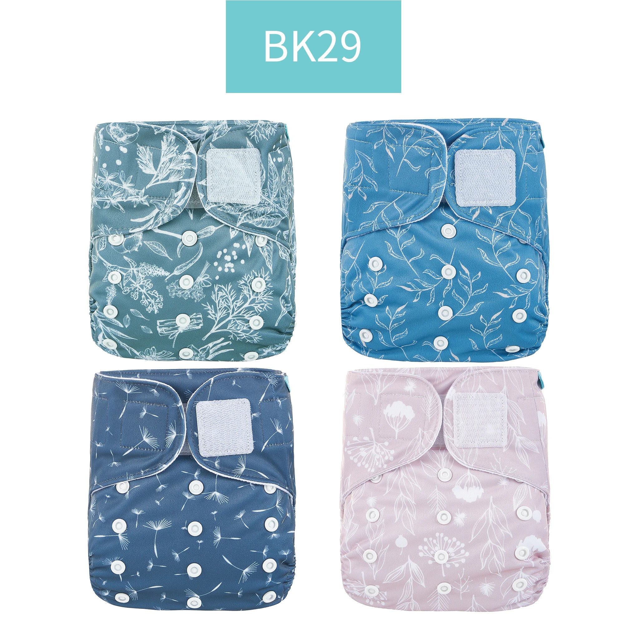 HappyFlute x ALYAR “EcoSoft” 4PCS Reusable Pocket Diaper Set – Washable & Absorbent Eco-Friendly Nappies