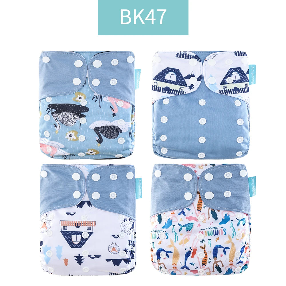 HappyFlute x ALYAR “EcoSoft” 4PCS Reusable Pocket Diaper Set – Washable & Absorbent Eco-Friendly Nappies