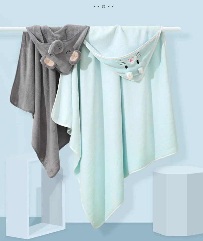 NoNameNull x ALYAR – Baby Hooded Bath Towel Blanket | Ultra-Soft Cartoon Animal Wrap for Newborns & Toddlers (1–3Y)