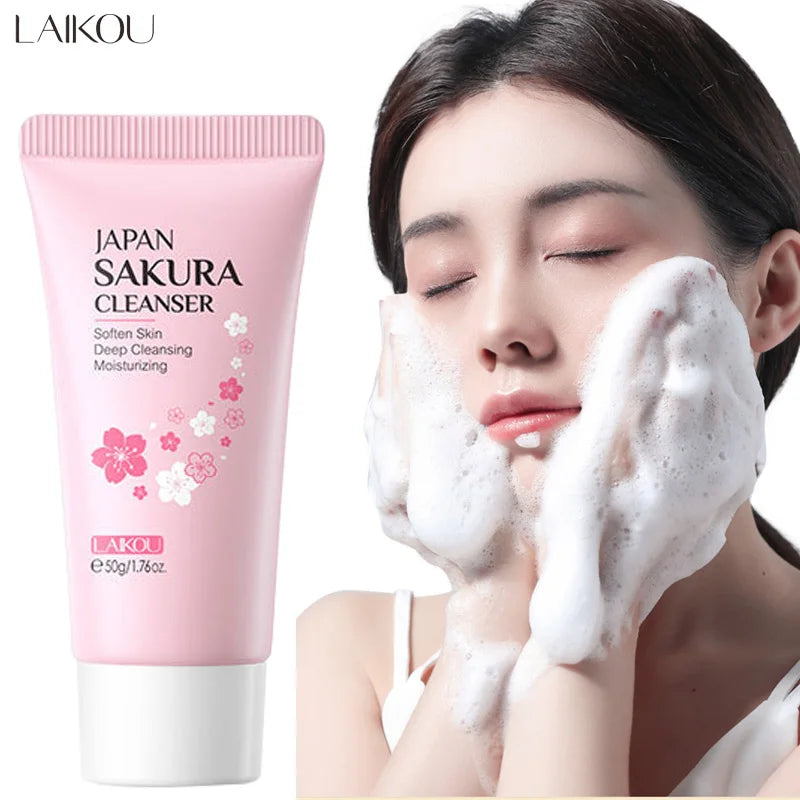 Sakura Pure Foaming Cleanser | LAIKOU × ALYAR Deep Pore & Oil Control 50g