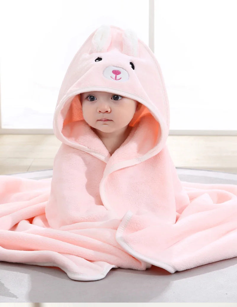 NoNameNull x ALYAR – Baby Hooded Bath Towel Blanket | Ultra-Soft Cartoon Animal Wrap for Newborns & Toddlers (1–3Y)