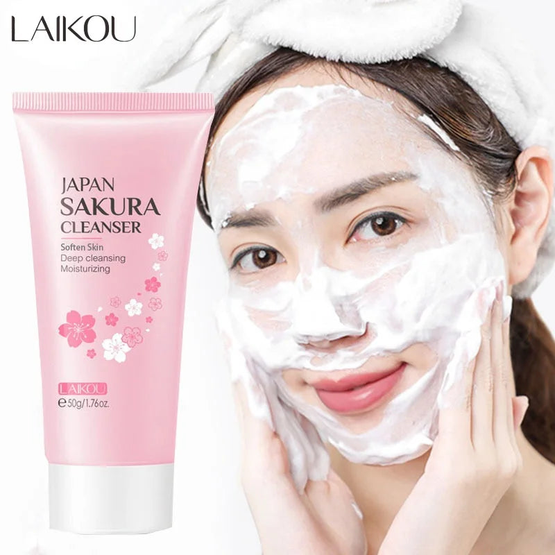 Sakura Pure Foaming Cleanser | LAIKOU × ALYAR Deep Pore & Oil Control 50g