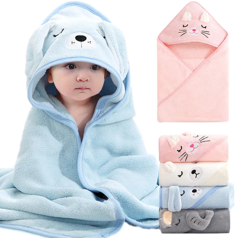 NoNameNull x ALYAR – Baby Hooded Bath Towel Blanket | Ultra-Soft Cartoon Animal Wrap for Newborns & Toddlers (1–3Y)