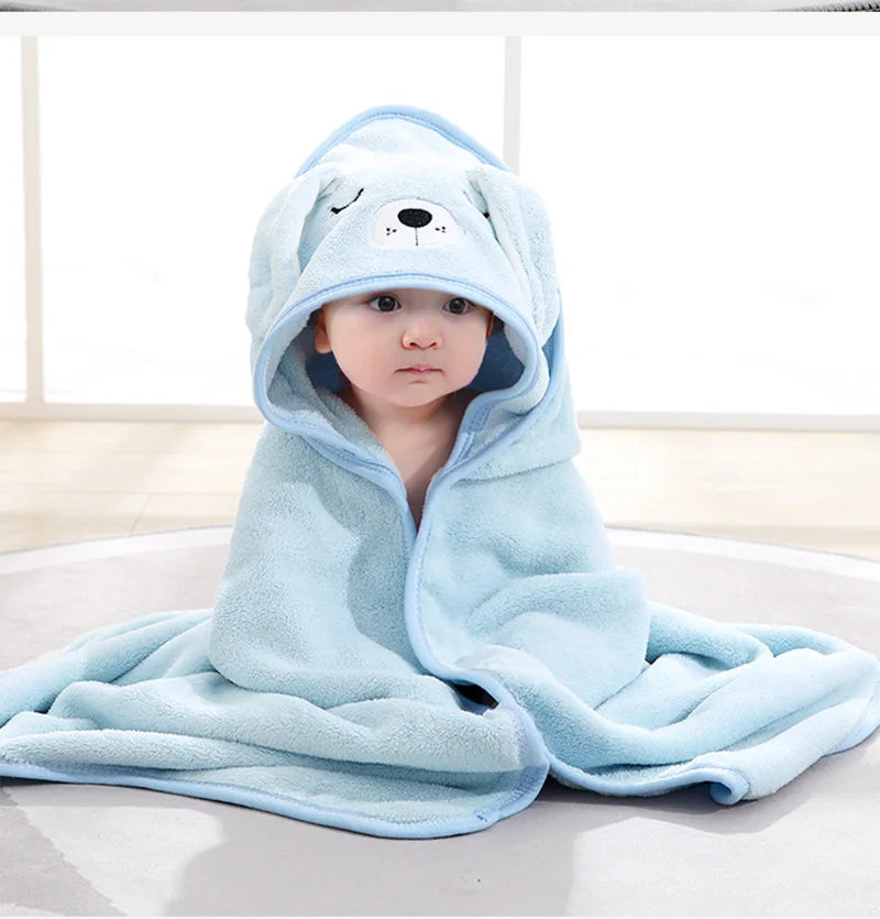 NoNameNull x ALYAR – Baby Hooded Bath Towel Blanket | Ultra-Soft Cartoon Animal Wrap for Newborns & Toddlers (1–3Y)
