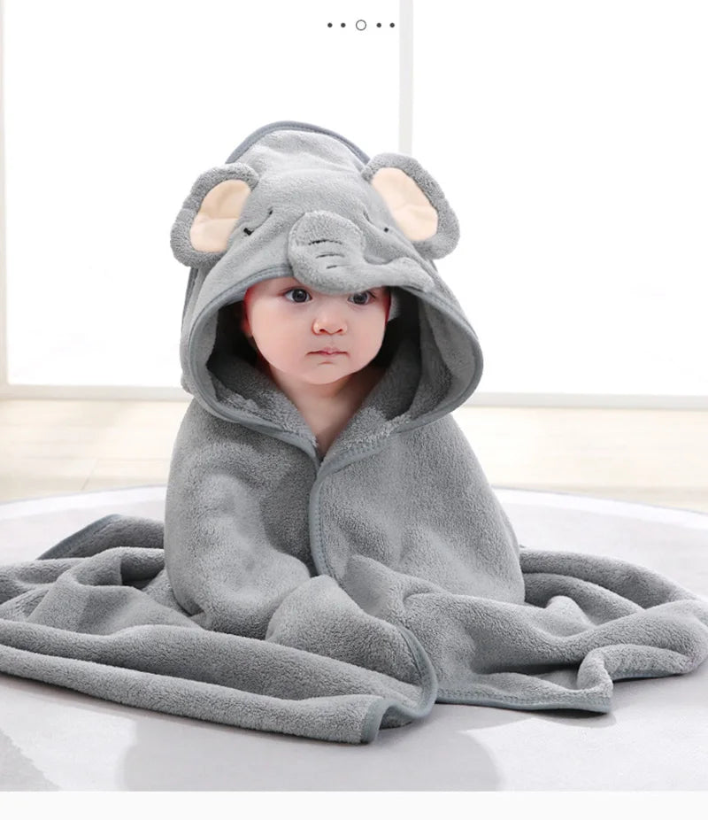 NoNameNull x ALYAR – Baby Hooded Bath Towel Blanket | Ultra-Soft Cartoon Animal Wrap for Newborns & Toddlers (1–3Y)