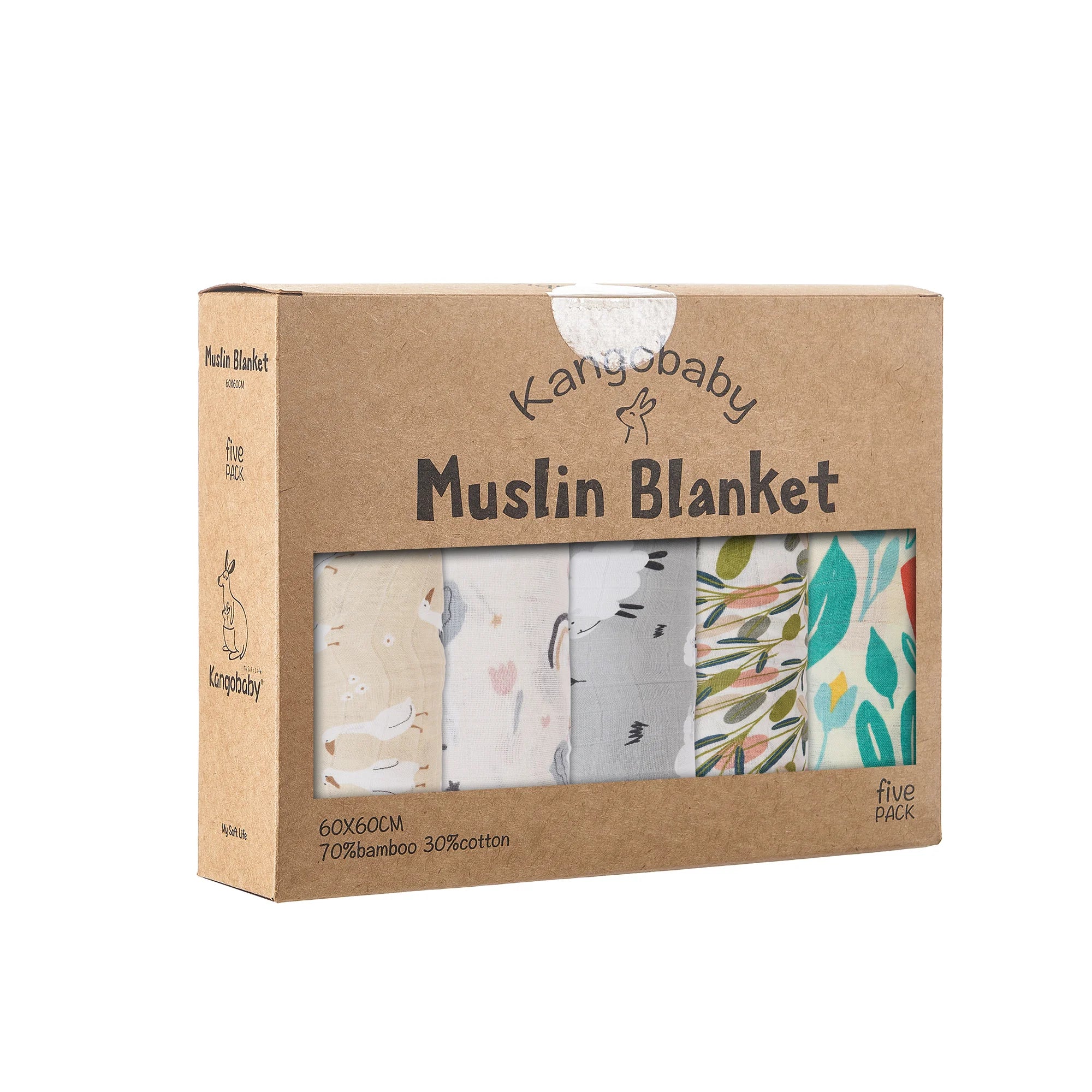 Kangobaby x ALYAR “My Soft Life” 5-Piece Bamboo Cotton Muslin Blanket Set