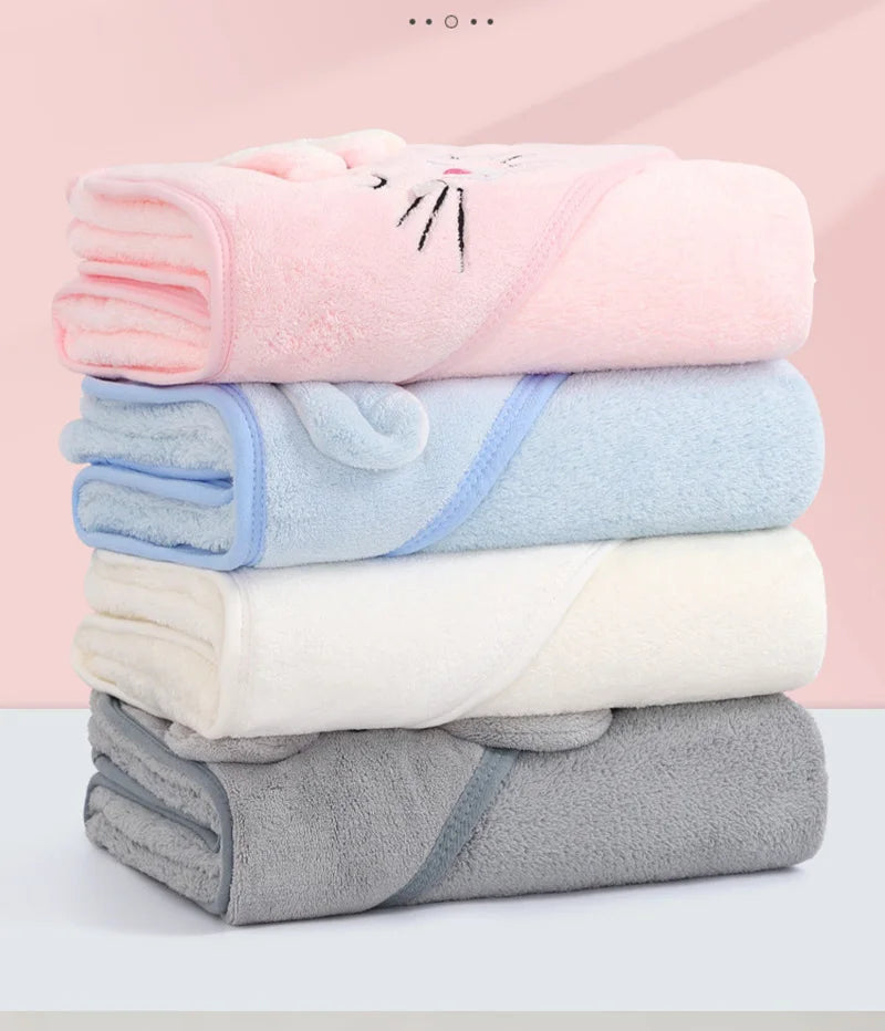 NoNameNull x ALYAR – Baby Hooded Bath Towel Blanket | Ultra-Soft Cartoon Animal Wrap for Newborns & Toddlers (1–3Y)