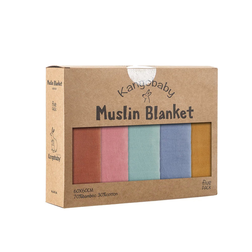 Kangobaby x ALYAR “My Soft Life” 5-Piece Bamboo Cotton Muslin Blanket Set