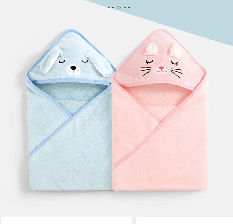 NoNameNull x ALYAR – Baby Hooded Bath Towel Blanket | Ultra-Soft Cartoon Animal Wrap for Newborns & Toddlers (1–3Y)