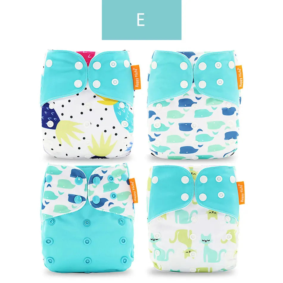HappyFlute x ALYAR “EcoSoft” 4PCS Reusable Pocket Diaper Set – Washable & Absorbent Eco-Friendly Nappies