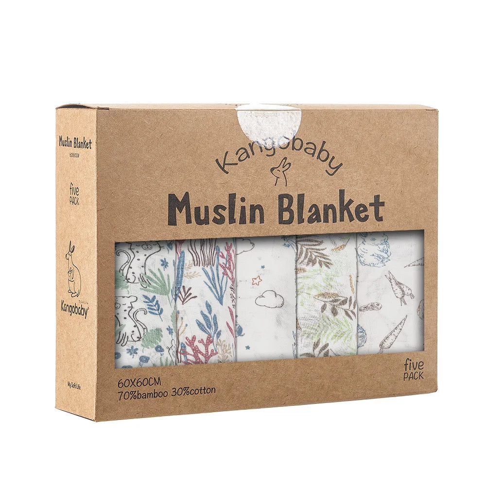 Kangobaby x ALYAR “My Soft Life” 5-Piece Bamboo Cotton Muslin Blanket Set