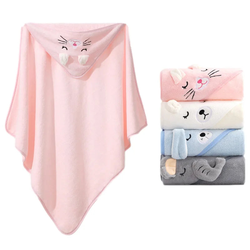 NoNameNull x ALYAR – Baby Hooded Bath Towel Blanket | Ultra-Soft Cartoon Animal Wrap for Newborns & Toddlers (1–3Y)