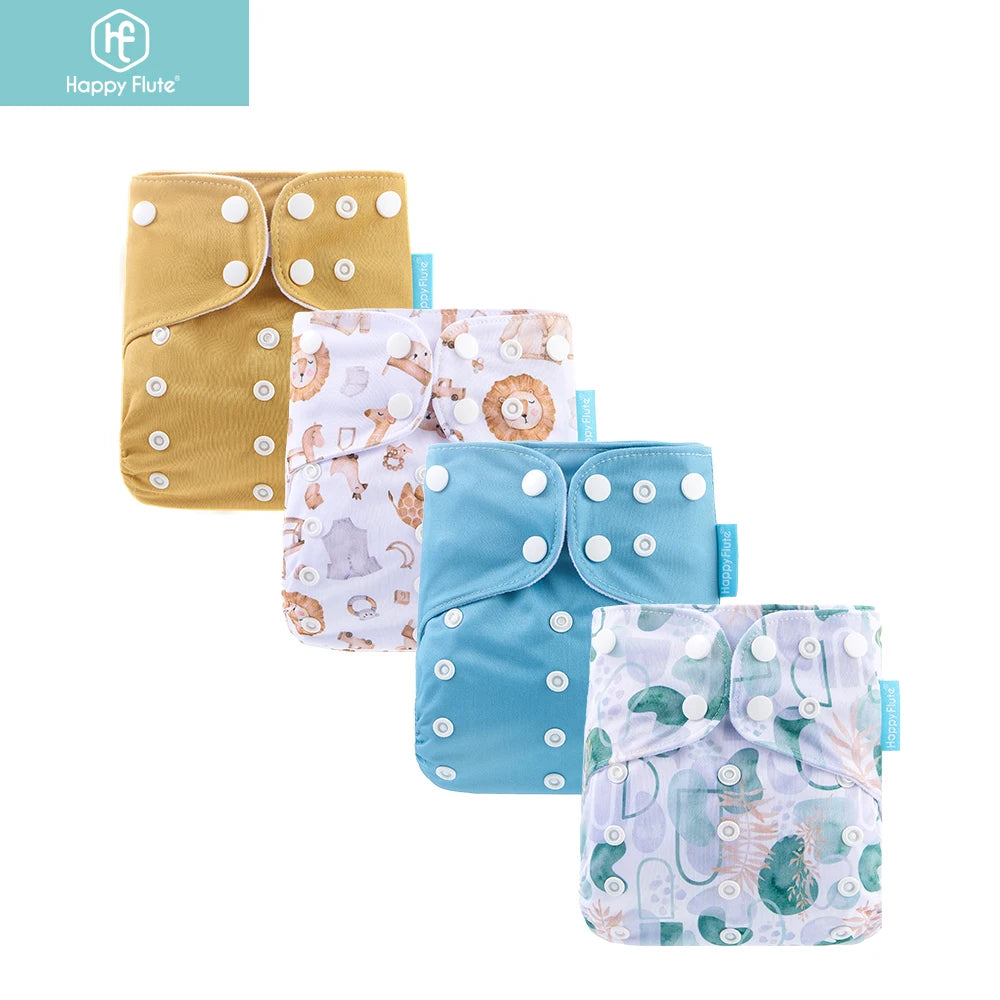HappyFlute x ALYAR “EcoSoft” 4PCS Reusable Pocket Diaper Set – Washable & Absorbent Eco-Friendly Nappies
