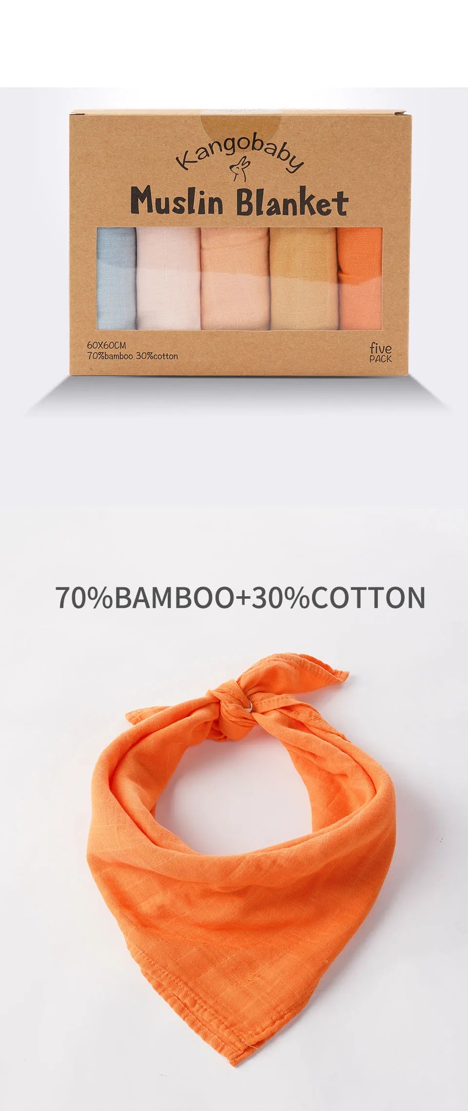 Kangobaby x ALYAR “My Soft Life” 5-Piece Bamboo Cotton Muslin Blanket Set