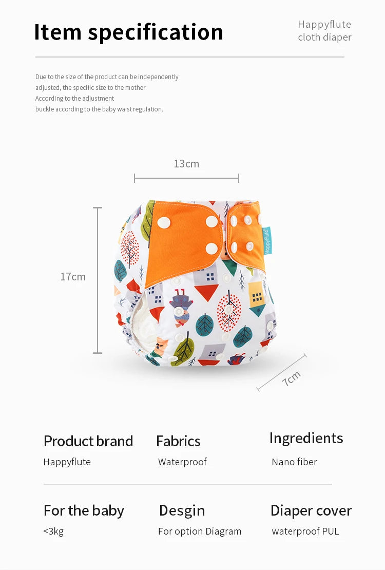 HappyFlute x ALYAR “EcoSoft” 4PCS Reusable Pocket Diaper Set – Washable & Absorbent Eco-Friendly Nappies